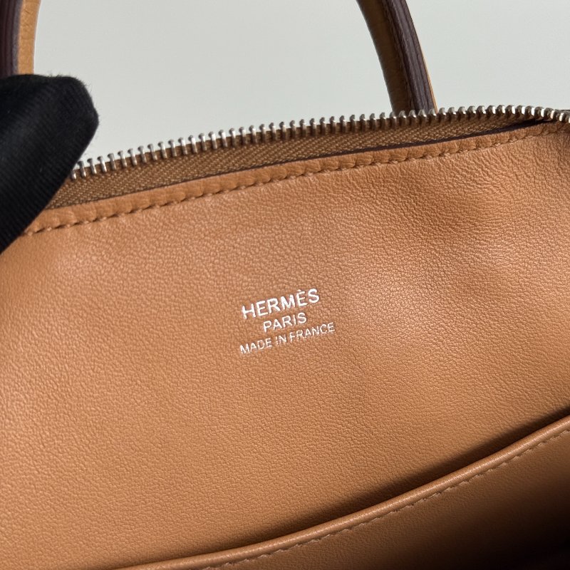 閒置新🤎 全配有購證🙌🏻 Hermès 愛馬仕 Mini Bolide 餅乾色銀釦-14