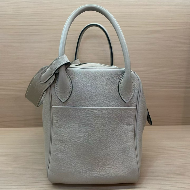 Hermes 愛馬仕 LINDY 斑鳩灰銀扣TOGO 30，[k]有塵袋 無盒子-2