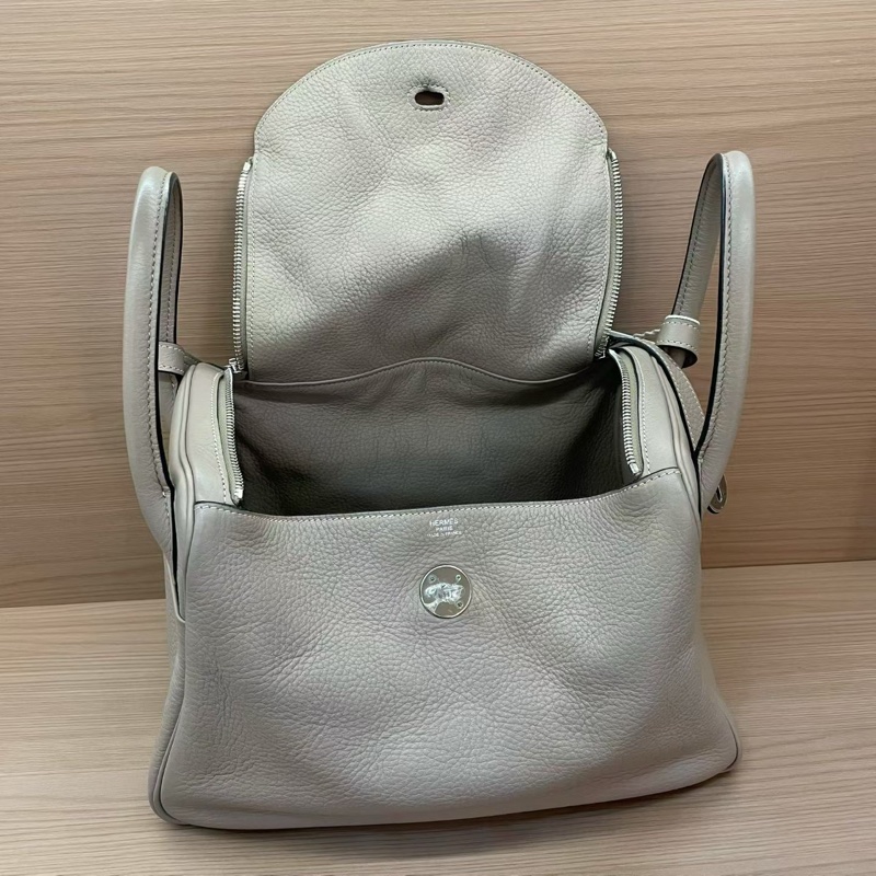 Hermes 愛馬仕 LINDY 斑鳩灰銀扣TOGO 30，[k]有塵袋 無盒子-6