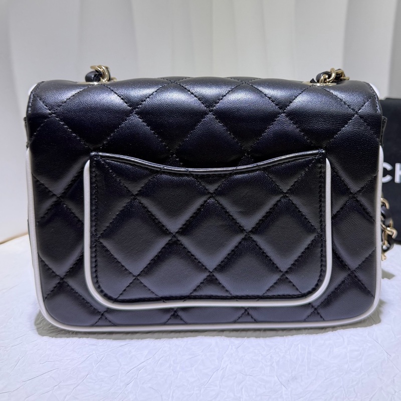 Chanel 香奈兒 25P系列 黑白熊貓漫畫方胖子 芯片款-1