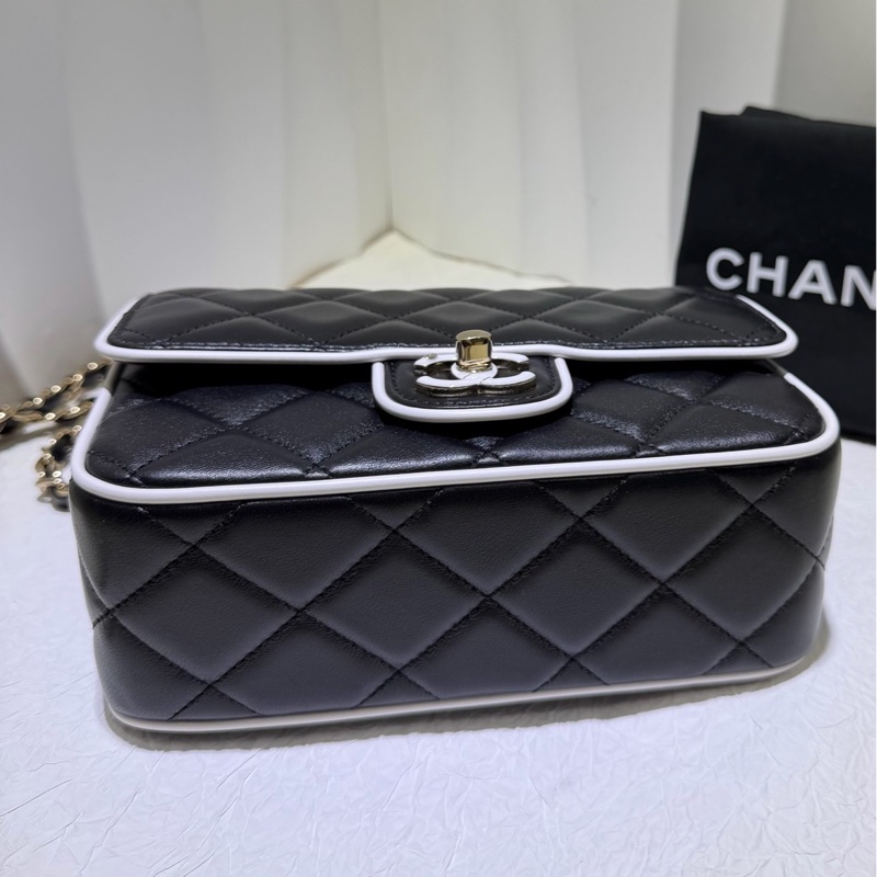 Chanel 香奈兒 25P系列 黑白熊貓漫畫方胖子 芯片款-4