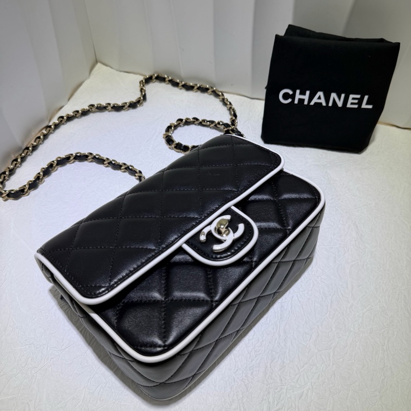 Chanel 香奈兒 25P系列 黑白熊貓漫畫方胖子 芯片款-5
