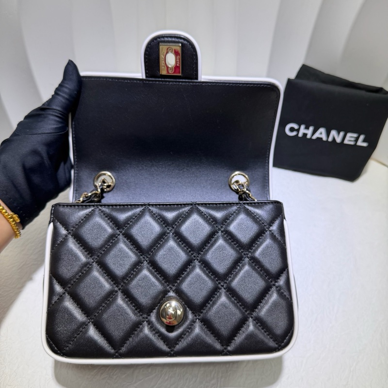 Chanel 香奈兒 25P系列 黑白熊貓漫畫方胖子 芯片款-7