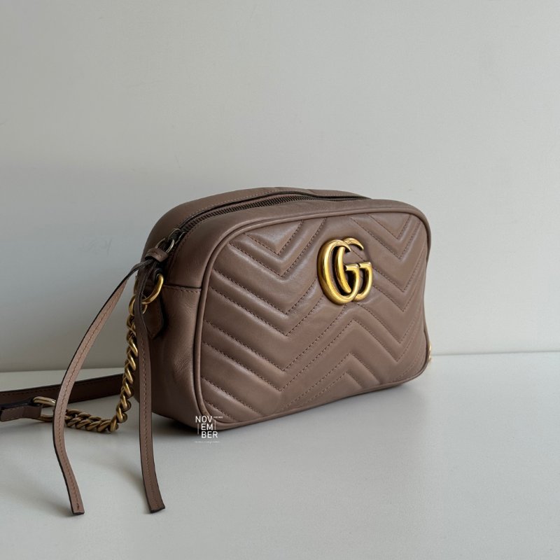 95新🩷 Gucci 古馳 GG Marmont 相機包 粉色-2