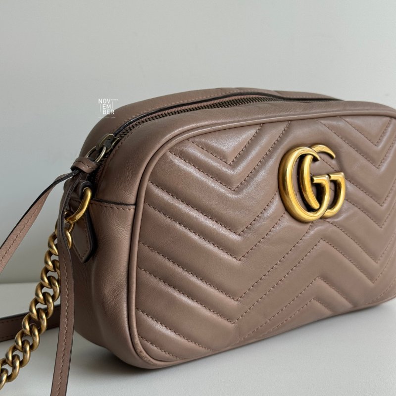 95新🩷 Gucci 古馳 GG Marmont 相機包 粉色-3