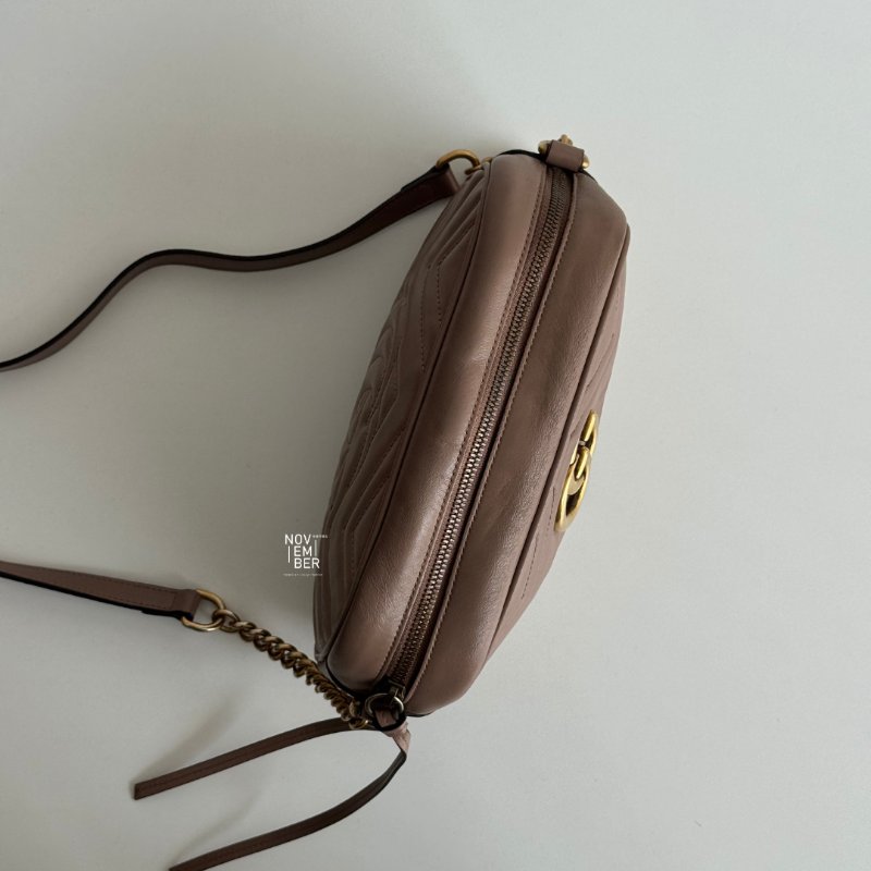 95新🩷 Gucci 古馳 GG Marmont 相機包 粉色-4