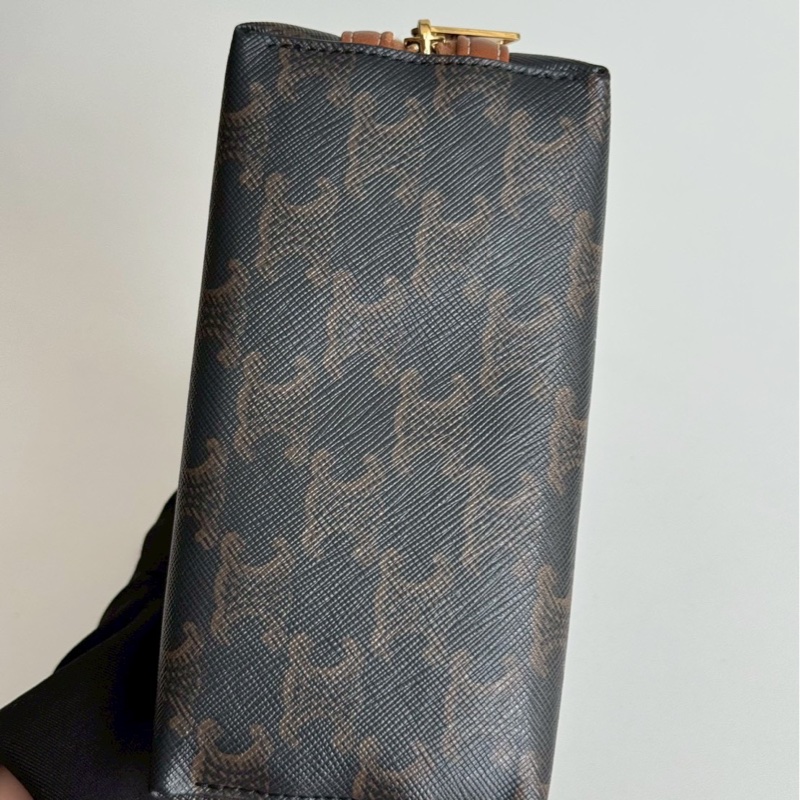 98新🤎 Celine 瑟琳 老花貝殼鏈條包-16