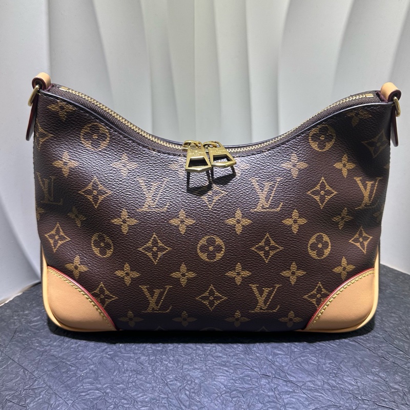 99新Louis Vuitton路易威登 經典老花boulogne黃牛角包，-3