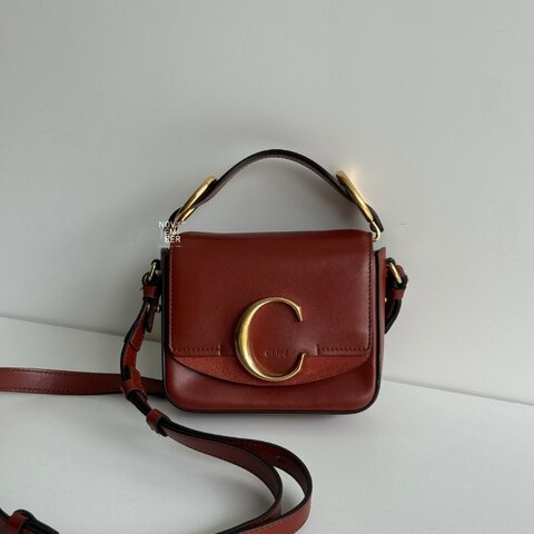 98新🧡 Chloé C Bag Mini 橘棕色