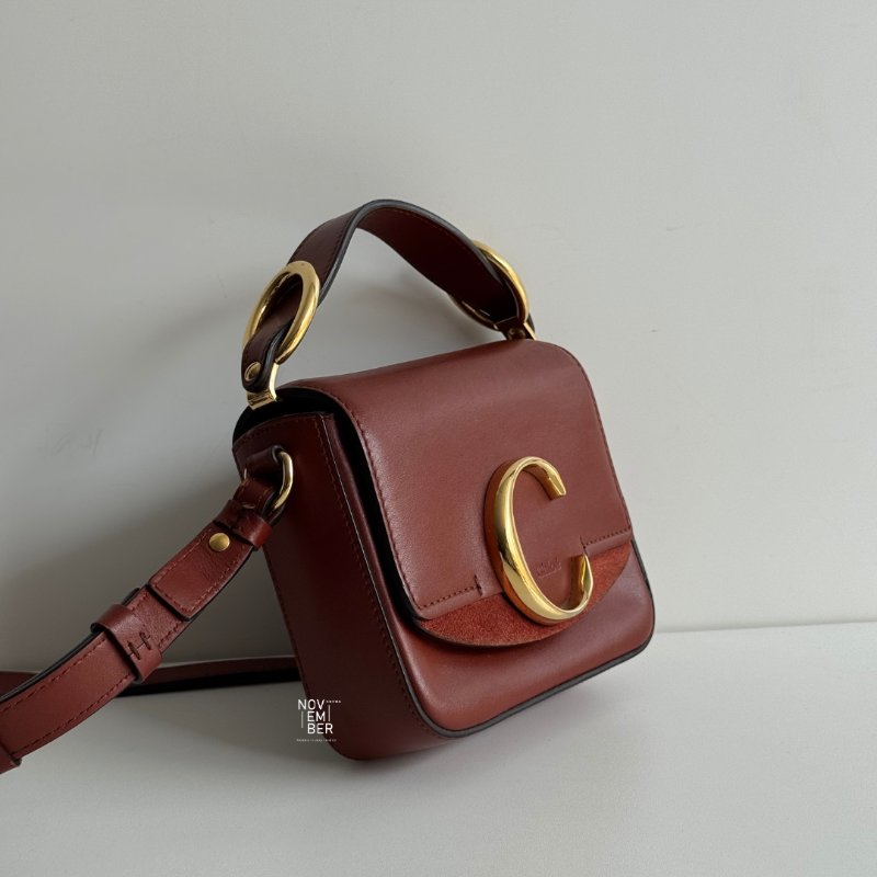 98新🧡 Chloé C Bag Mini 橘棕色-2