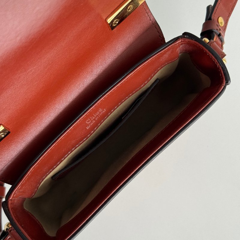98新🧡 Chloé C Bag Mini 橘棕色-5