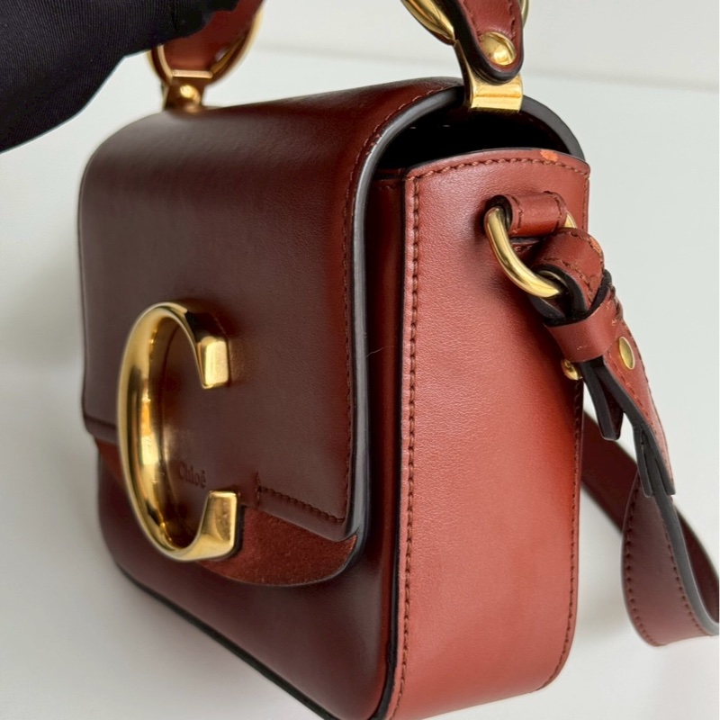98新🧡 Chloé C Bag Mini 橘棕色-7