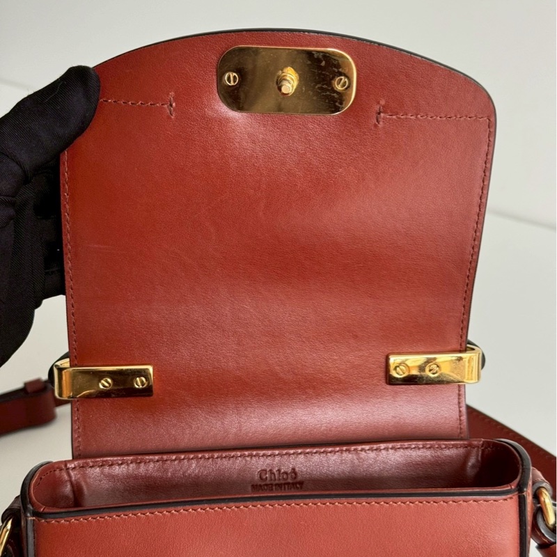 98新🧡 Chloé C Bag Mini 橘棕色-14