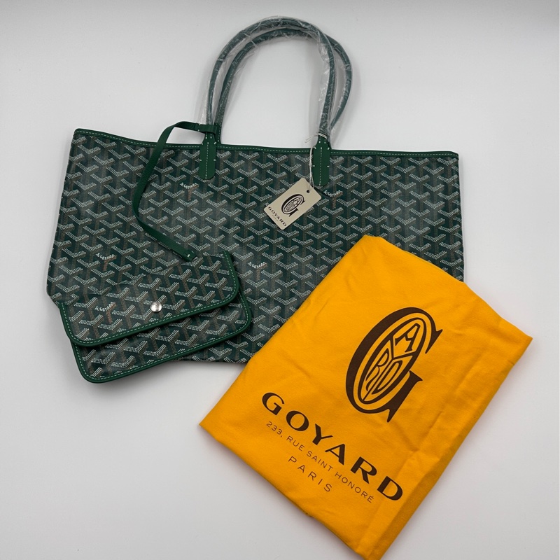實照拍攝全新自售附購證 GOYARD 綠色PM包-4
