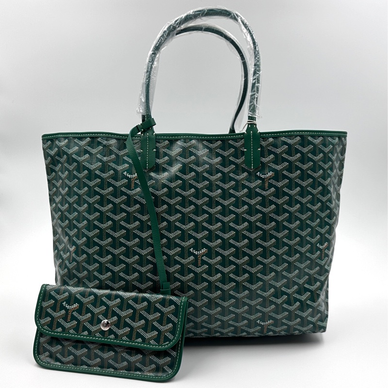 實照拍攝全新自售附購證 GOYARD 綠色PM包-5