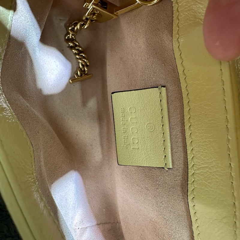 Gucci古馳 拼色mini 鏈條包 有龍蝦扣 單肩斜挎包 底 17-5