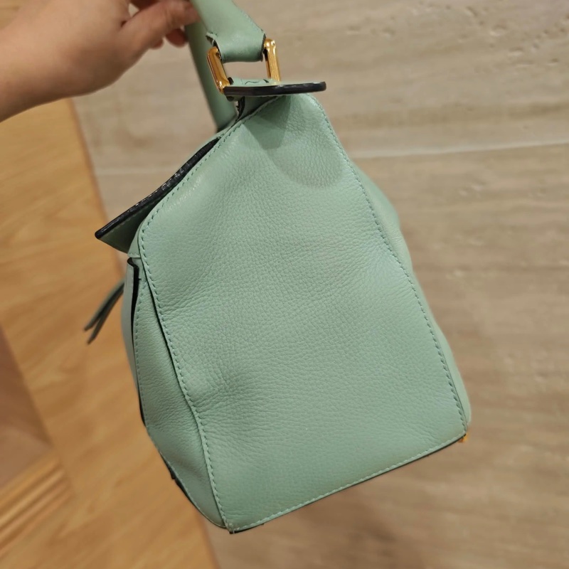 99新🆕Loewe/羅意威 puzzle中號幾何包 海水綠手提包斜背包❤️正品-2