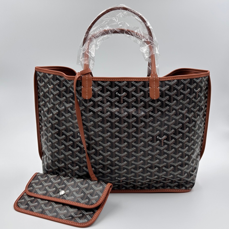 實照拍攝全新自售附購證 GOYARD 雙面皮革包 Anjou PM小號包-0