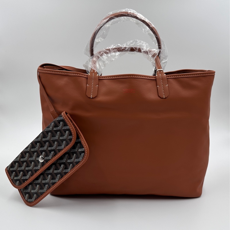 實照拍攝全新自售附購證 GOYARD 雙面皮革包 Anjou PM小號包-6