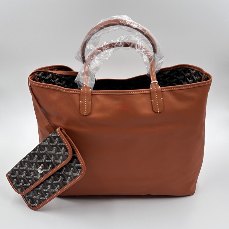 實照拍攝全新自售附購證 GOYARD 雙面皮革包 Anjou PM小號包-7