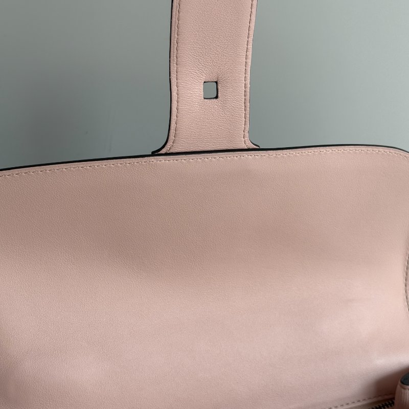 98新🖤 Delvaux Brilliant 中號 黑色黑釦 內裡三拼色配粉色滾邊背帶🩷-7