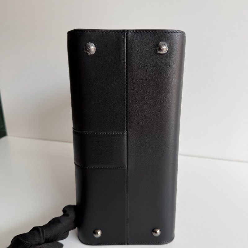 98新🖤 Delvaux Brilliant 中號 黑色黑釦 內裡三拼色配粉色滾邊背帶🩷-14