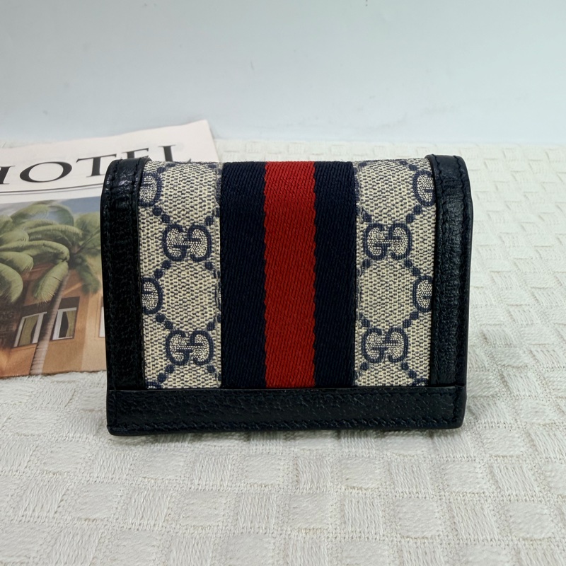 Gucci PVC藍邊Ophidia Mini 短夾-1