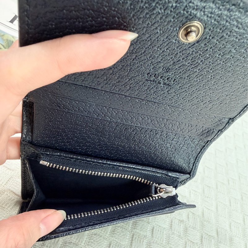 Gucci PVC藍邊Ophidia Mini 短夾-7