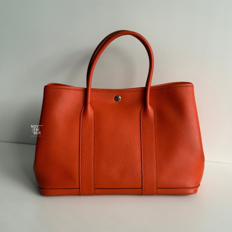 95新🧡 Hermès 愛馬仕 Garden Party 36 橘色 (內裡特殊圖層)-0