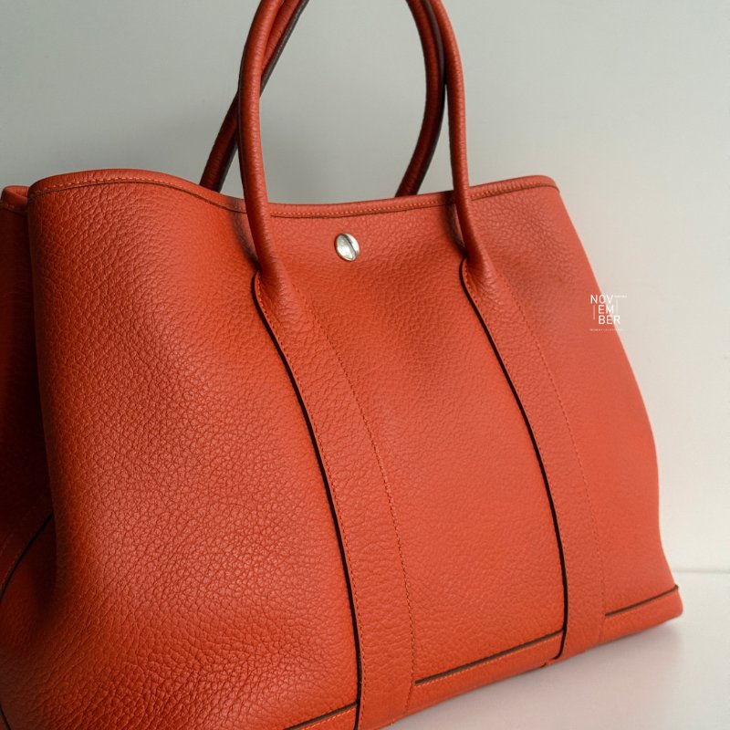 95新🧡 Hermès 愛馬仕 Garden Party 36 橘色 (內裡特殊圖層)-2