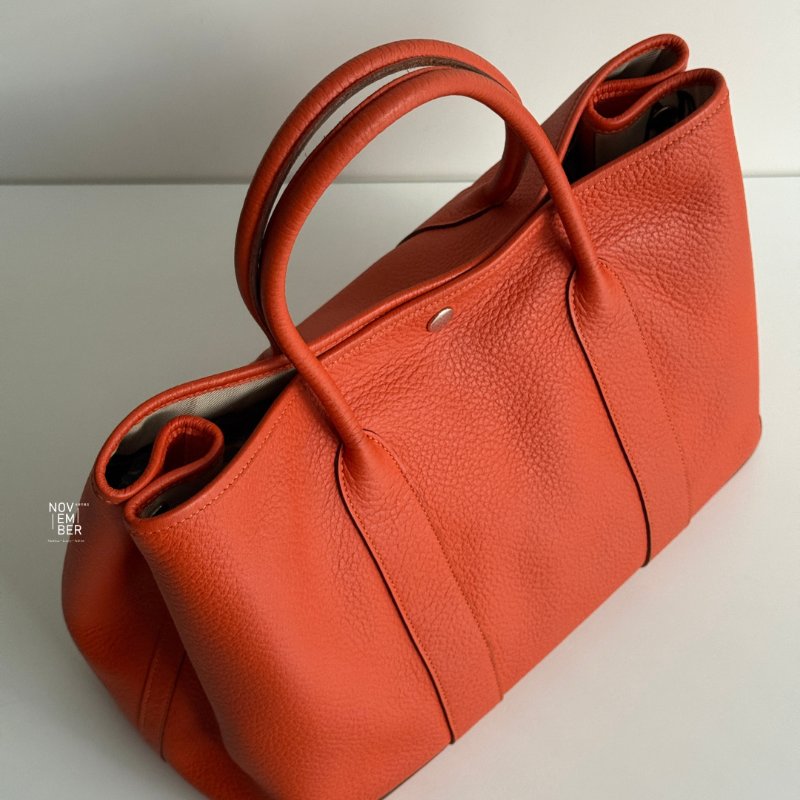 95新🧡 Hermès 愛馬仕 Garden Party 36 橘色 (內裡特殊圖層)-3
