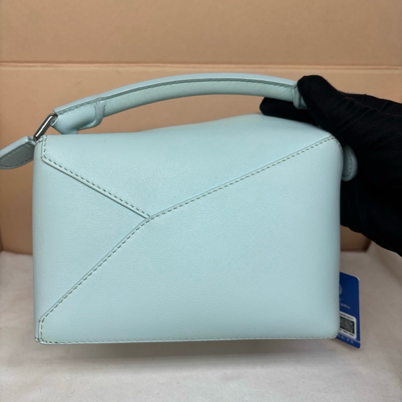 98新羅意威Loewe Puzzle mini幾何手提包斜背包單肩包 銀色五金❤️正品-2