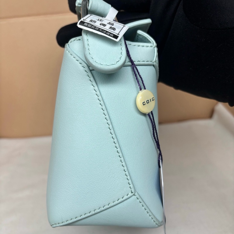 98新羅意威Loewe Puzzle mini幾何手提包斜背包單肩包 銀色五金❤️正品-4