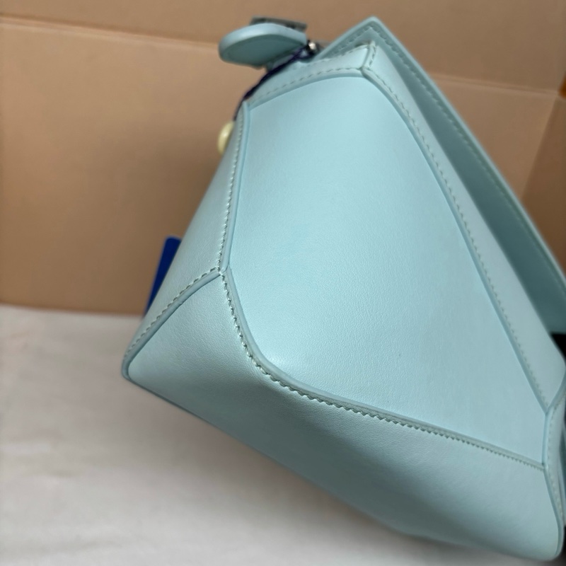 98新羅意威Loewe Puzzle mini幾何手提包斜背包單肩包 銀色五金❤️正品-8