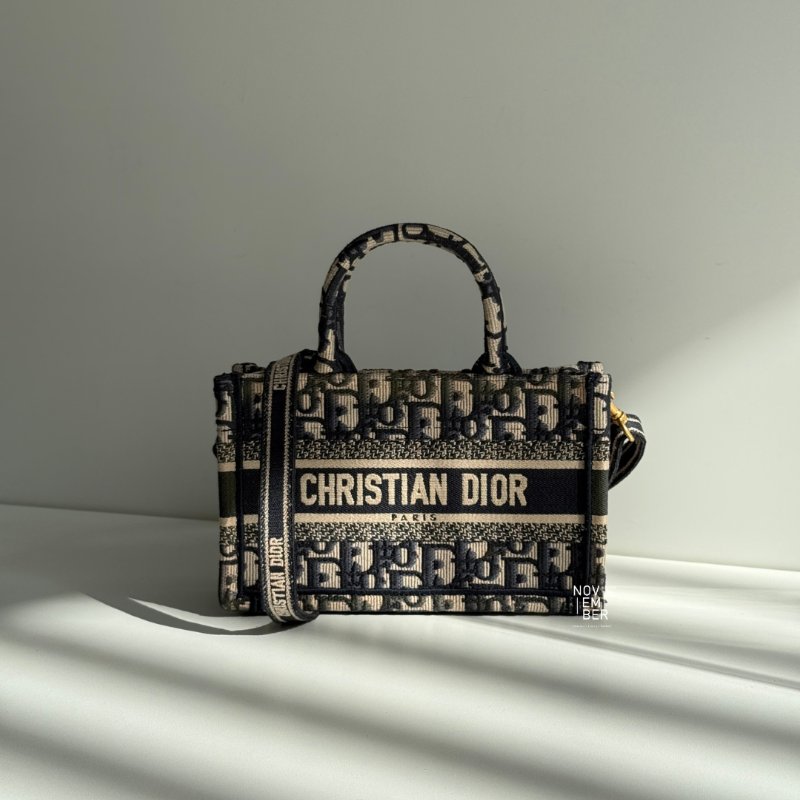 95新💙 Dior 迪奧 橫板 Mini Tote 深藍老花-0