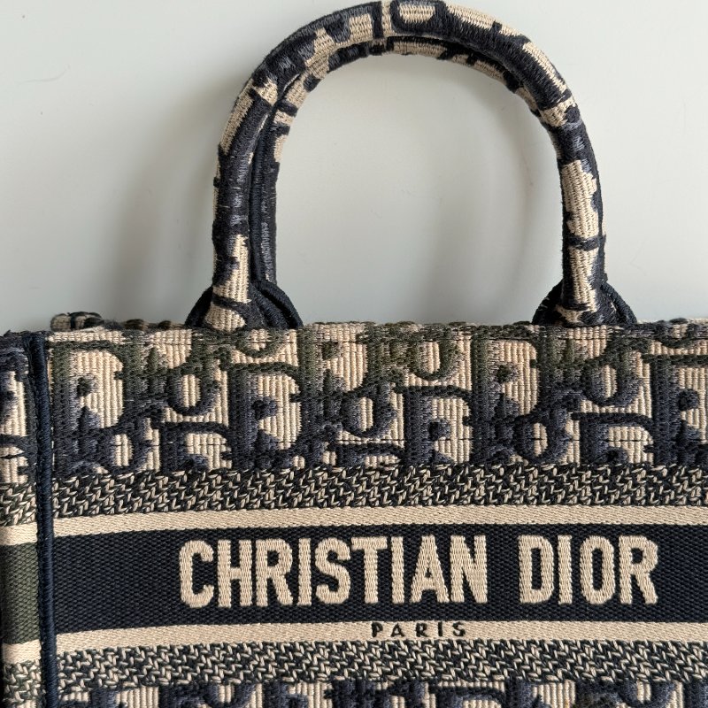 95新💙 Dior 迪奧 橫板 Mini Tote 深藍老花-7