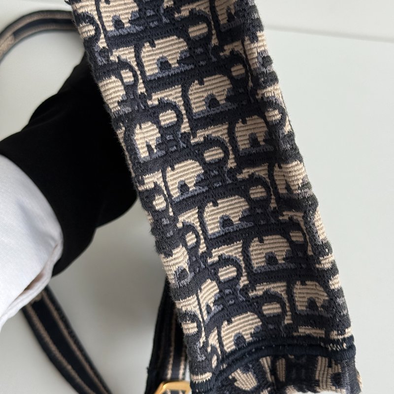 95新💙 Dior 迪奧 橫板 Mini Tote 深藍老花-10