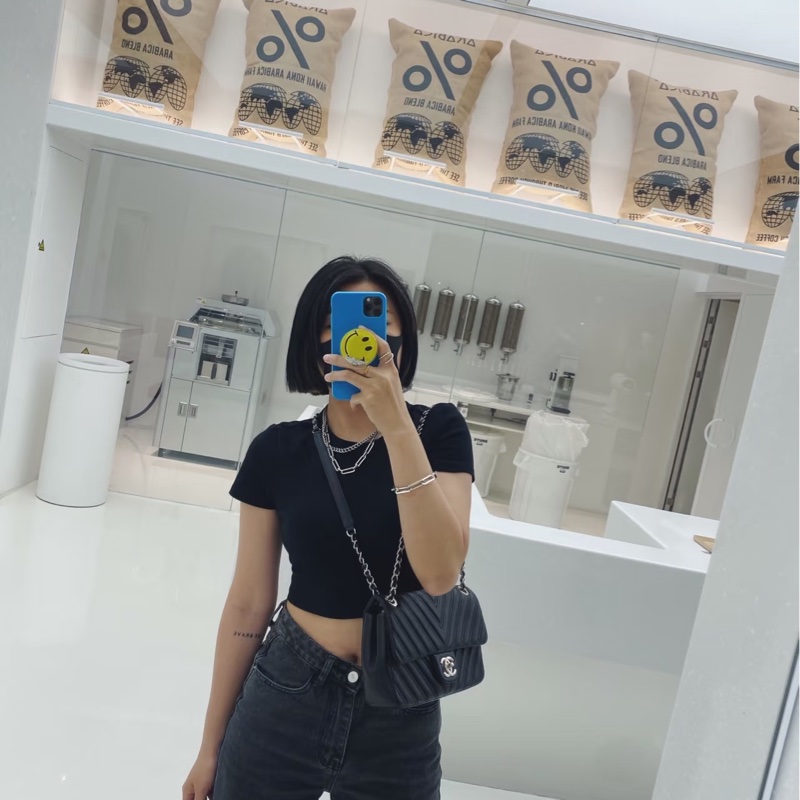 CHANEL 香奈兒 CF V紋 銀釦 黑 鍊條包 斜背包 手提包 側背包-1