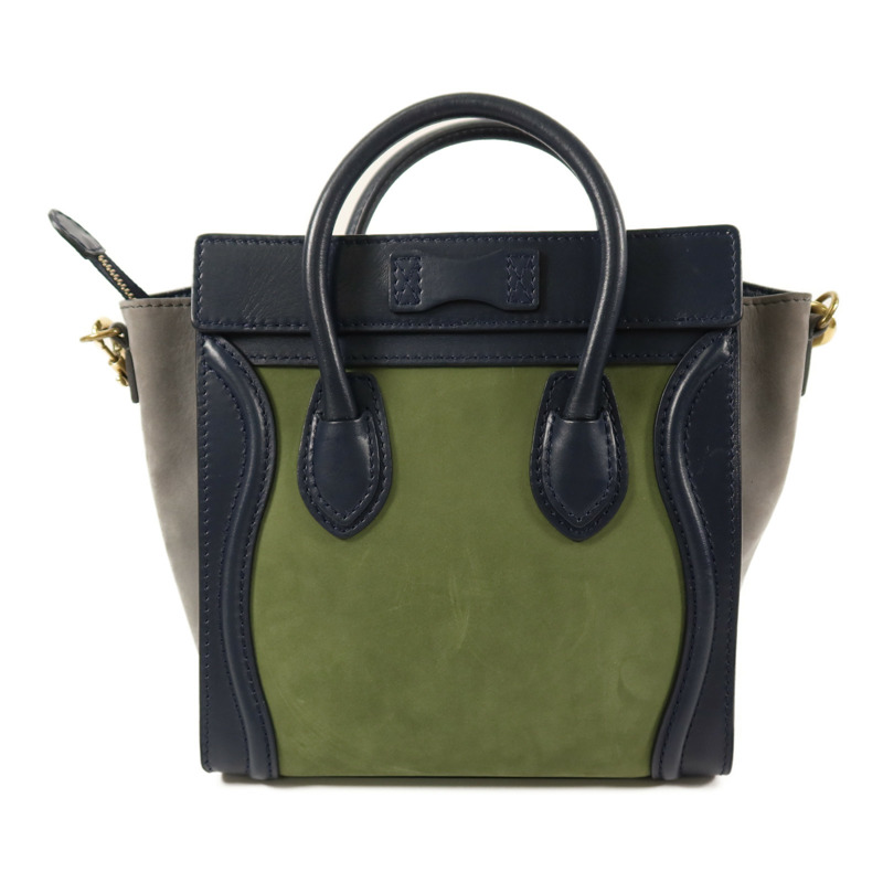 CELINE 麂皮/牛皮皮革Nano Luggage手挽肩背兩用袋-1