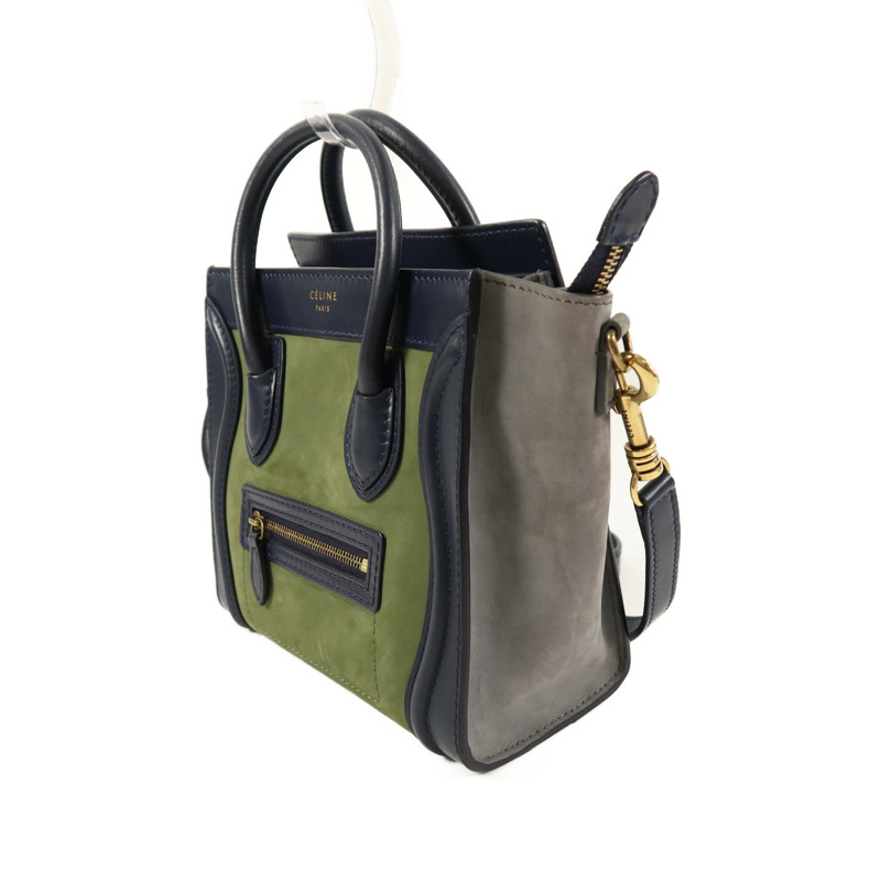 CELINE 麂皮/牛皮皮革Nano Luggage手挽肩背兩用袋-2