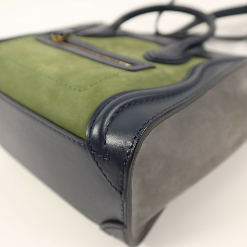 CELINE 麂皮/牛皮皮革Nano Luggage手挽肩背兩用袋-4