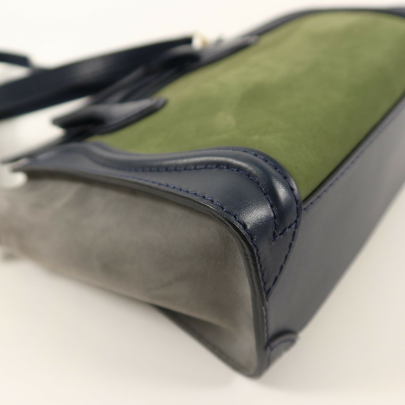 CELINE 麂皮/牛皮皮革Nano Luggage手挽肩背兩用袋-7