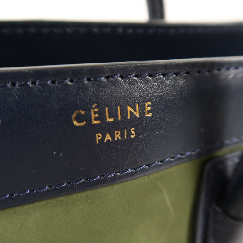 CELINE 麂皮/牛皮皮革Nano Luggage手挽肩背兩用袋-10