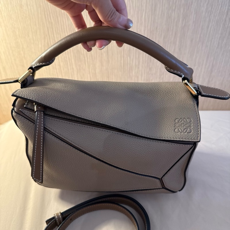 Loewe Puzzle Bag Small 沙色/拼色小號（經典百搭金釦）-5