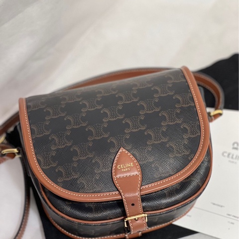 有購證！Celine Folco 老花馬鞍包