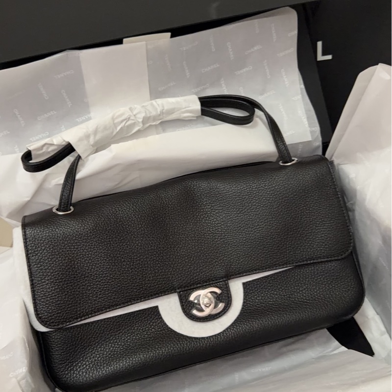 Chanel香奈兒26S機場包32黑銀-0