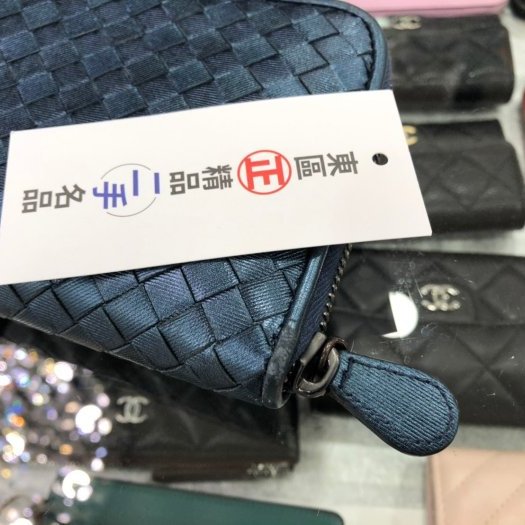 東區正精品㊣ BOTTEGA VENETA BV 亮藍色編織ㄇ型拉鍊長夾 RZ1422-6