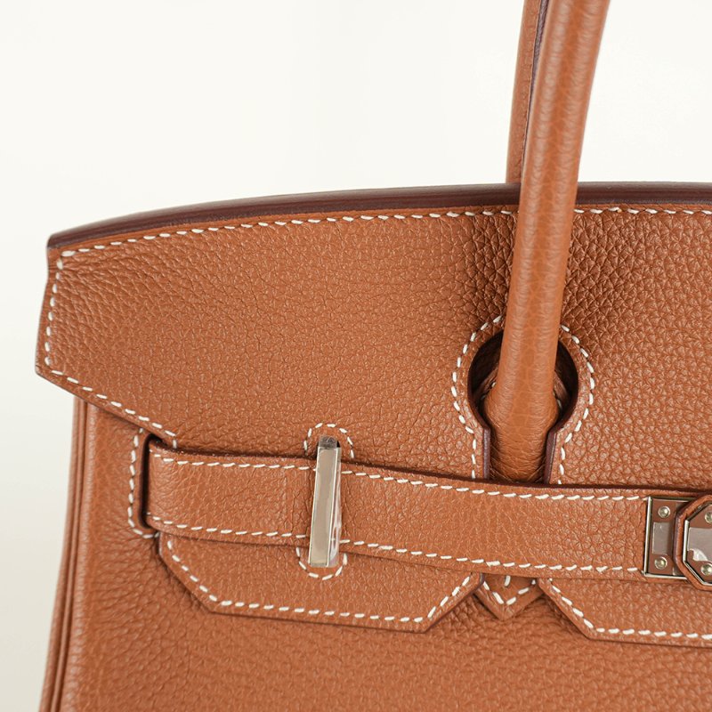 KÉSH 凱仕國際精品【Hermès 金棕銀釦天花板配置】HERMÈS Birkin 30 金棕銀釦鉑金包｜Gold Togo 銀釦｜Z 刻 2021 年｜愛馬仕 Birkin 30-16