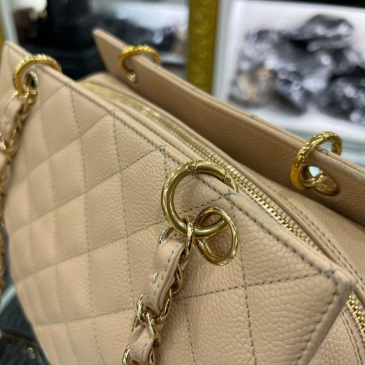 東區正精品㊣Chanel 香奈兒駝色荔枝牛皮金扣三層豆腐包肩背包手提包小款 VintageRZ6343-5