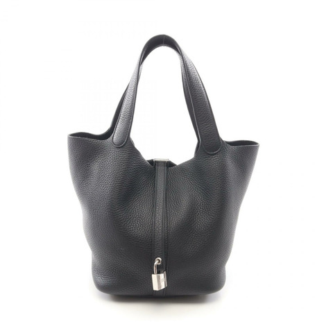 愛馬仕 Picotin Lock MM 手提包 Z Taurillon Clemence 黑色二手女士 SHW